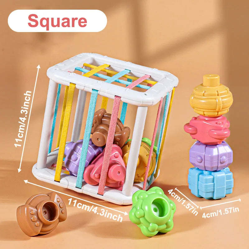 Montessori-Inspired Stackable Pull Blocks for Sensory Development in Infants Aged 6-18 Months