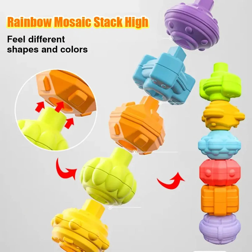 Montessori-Inspired Stackable Pull Blocks for Sensory Development in Infants Aged 6-18 Months