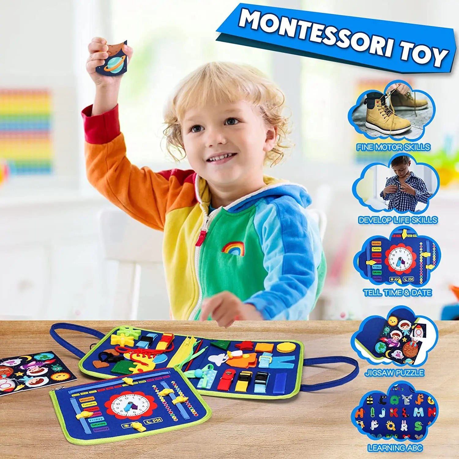 Engaging Montessori Busy Board: A Sensory Adventure for Toddlers to Enhance Learning and Fine Motor Skills
