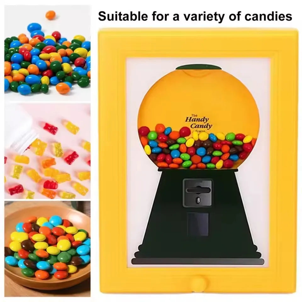 Elegant Candy Dispenser and Picture Frame with Easy Restock, Moisture-Proof Design, and Dust-Proof Rotating Features