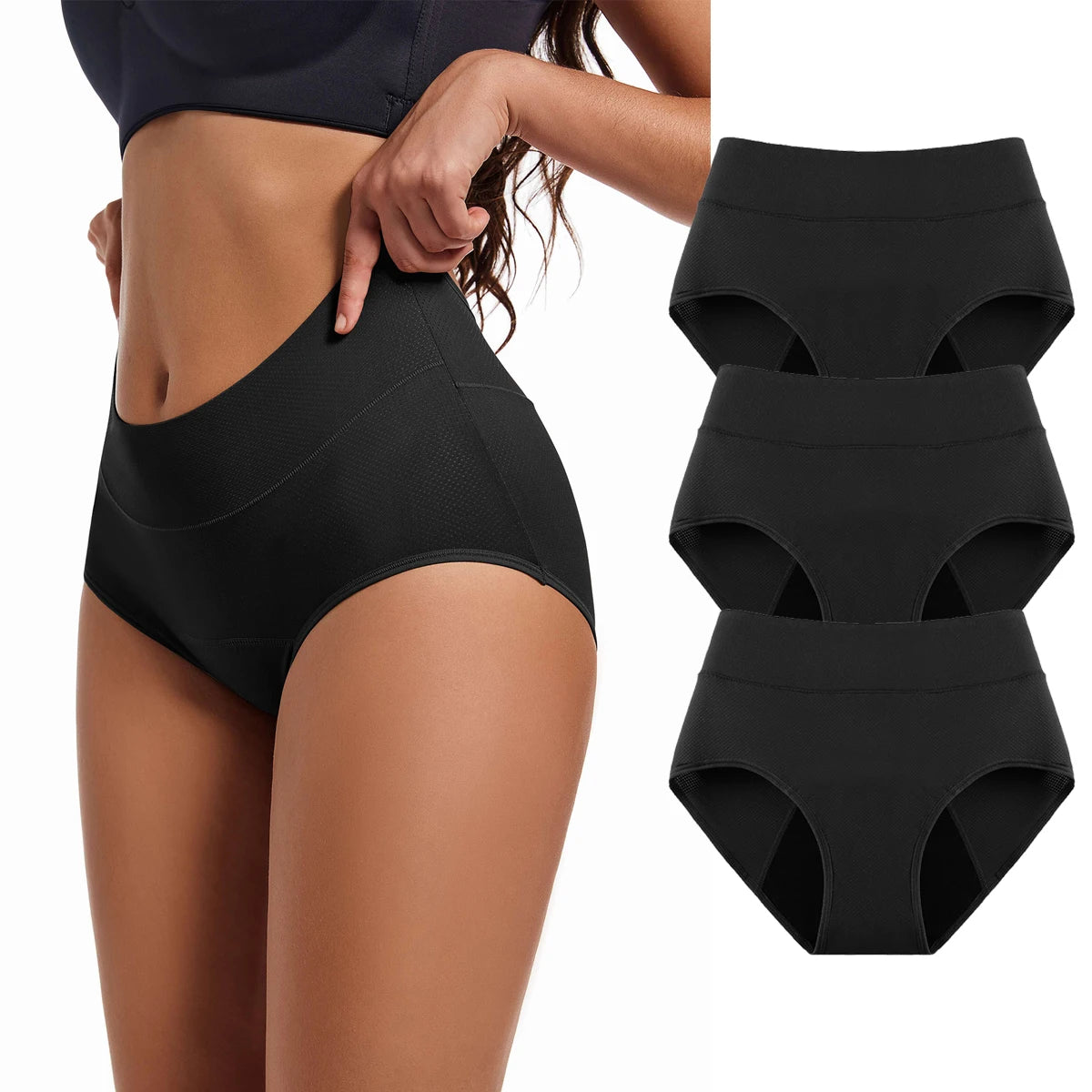 Women's Absorbent Leak-Proof Cotton Menstrual Underwear for Comfortable Period Protection