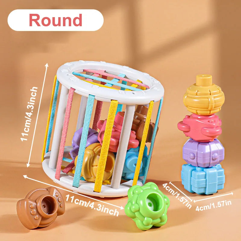 Montessori-Inspired Stackable Pull Blocks for Sensory Development in Infants Aged 6-18 Months