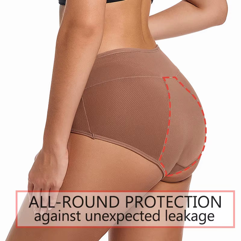 Women's Absorbent Leak-Proof Cotton Menstrual Underwear for Comfortable Period Protection