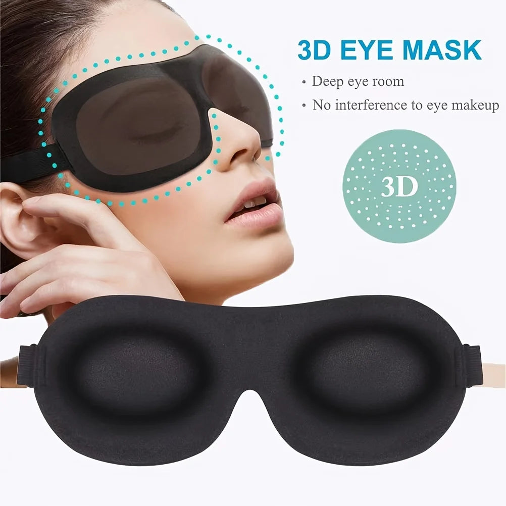 3D Contoured Sleep Mask - Complete Light Blocking Eye Mask Made from Ultra-Soft, Skin-Friendly Material for Optimal Comfort During Rest, Travel, and Yoga