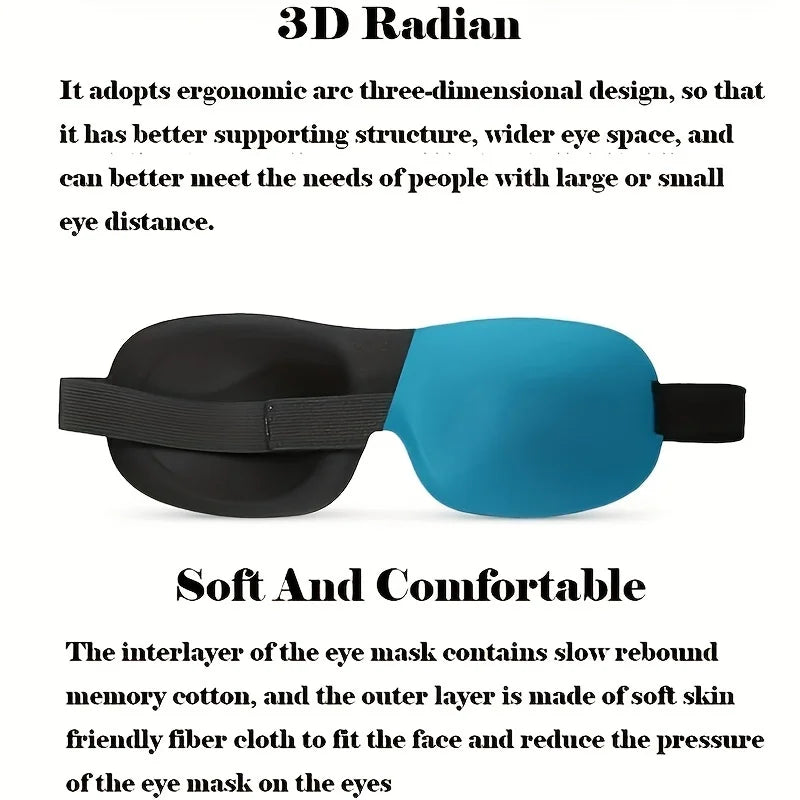 3D Contoured Sleep Mask - Complete Light Blocking Eye Mask Made from Ultra-Soft, Skin-Friendly Material for Optimal Comfort During Rest, Travel, and Yoga