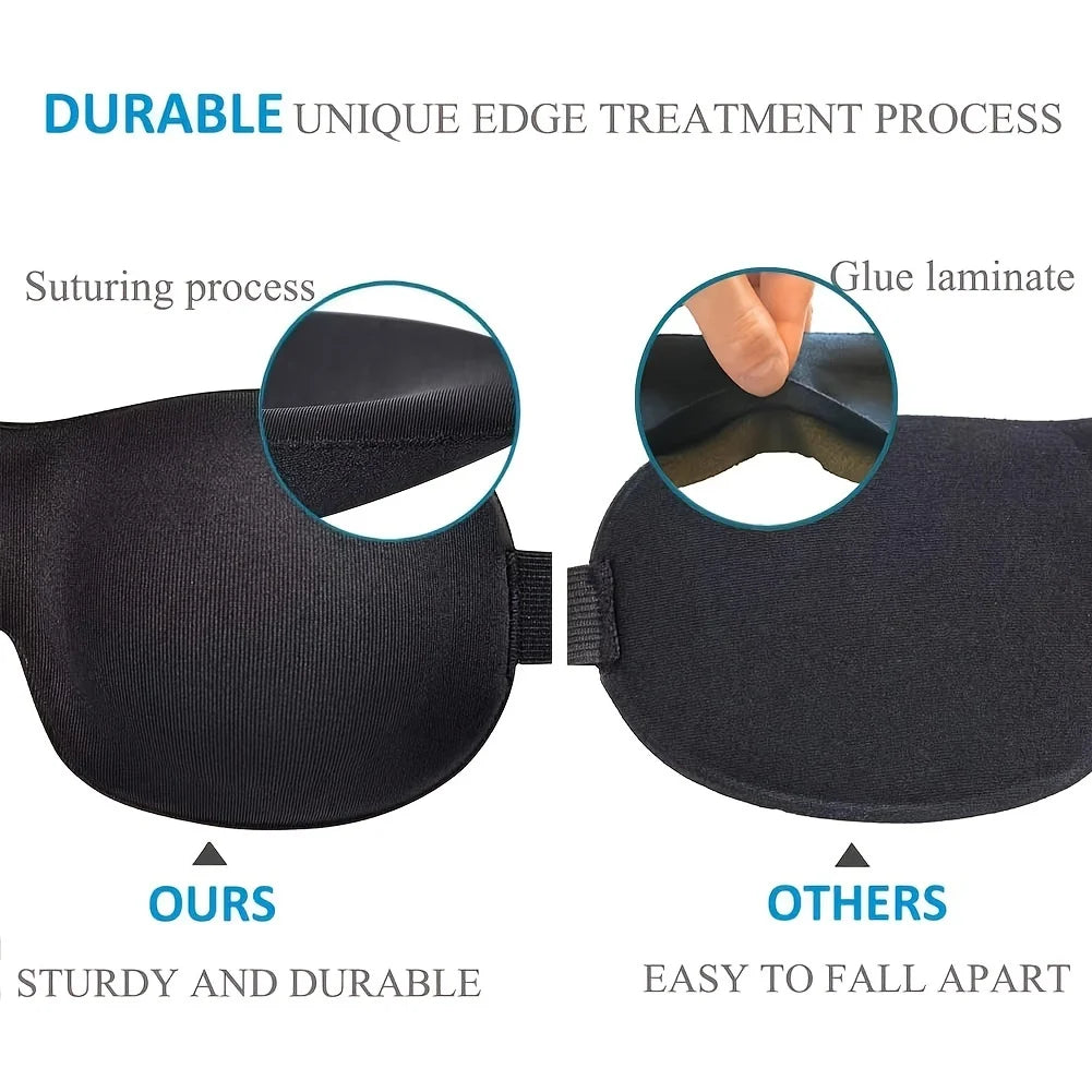 3D Contoured Sleep Mask - Complete Light Blocking Eye Mask Made from Ultra-Soft, Skin-Friendly Material for Optimal Comfort During Rest, Travel, and Yoga